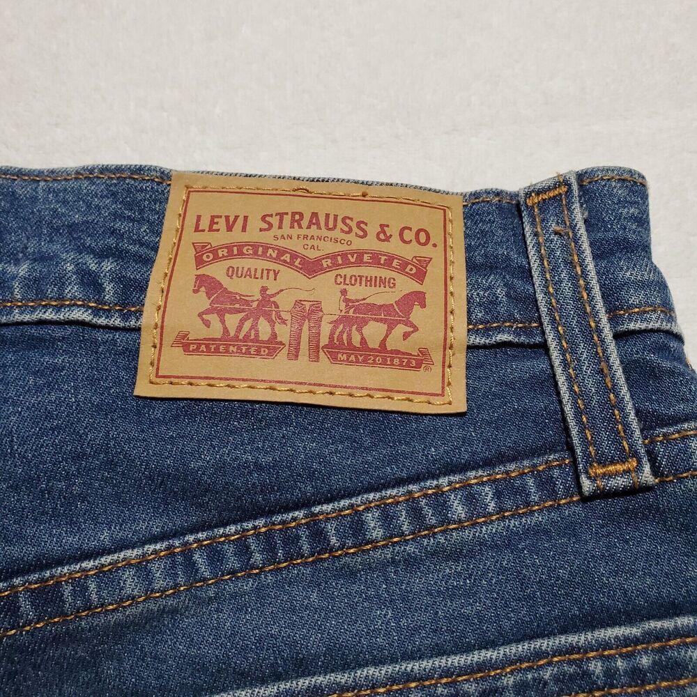 Levis Premium Womens 26 Blue Denim Jeans Wedgie Skinny Distressed Button Fly - Picture 6 of 14
